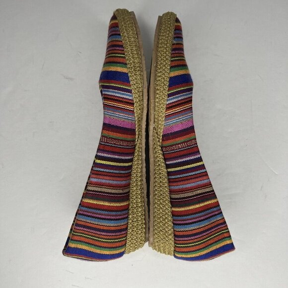Beacon Womens Size 6.5 Phoenix Multi Stripe Textile Guatemalan Design Slip-Ons - Picture 6 of 9